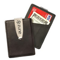 Leatherette & Metal Business Card Holder w/ Money Clip